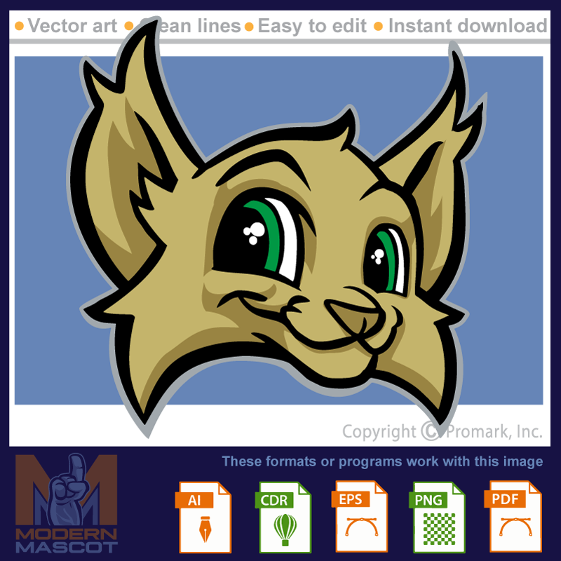 Bobcat Youth head 01- bobcat_22_01