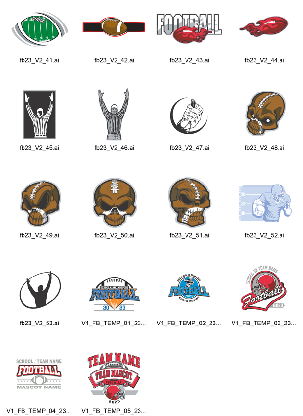 Football Collection Package Volume ONE- On sale! 50% off