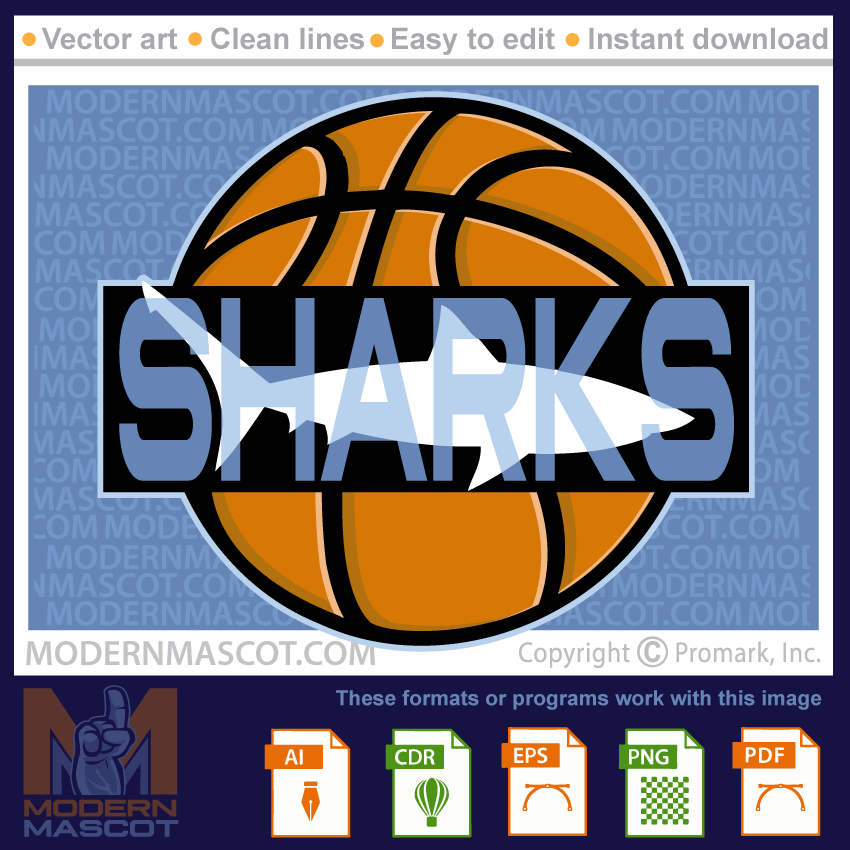 Shark Basketball Logo- shark_23_basketball_02