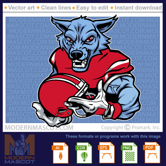Wolf Football Helmet- wolf_23_football_13