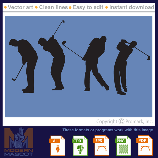Four More Golfer Silhouettes - golf_22_08