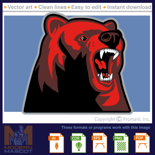 Bear head Roaring- bear_07_22