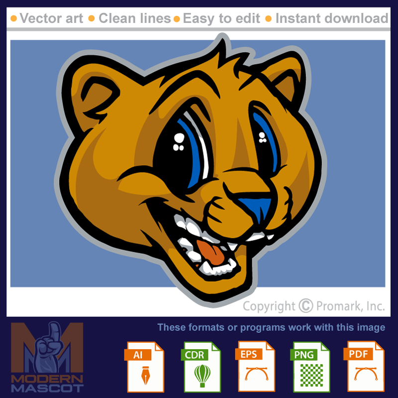 Youth Bear Head Happy - bear_10_22