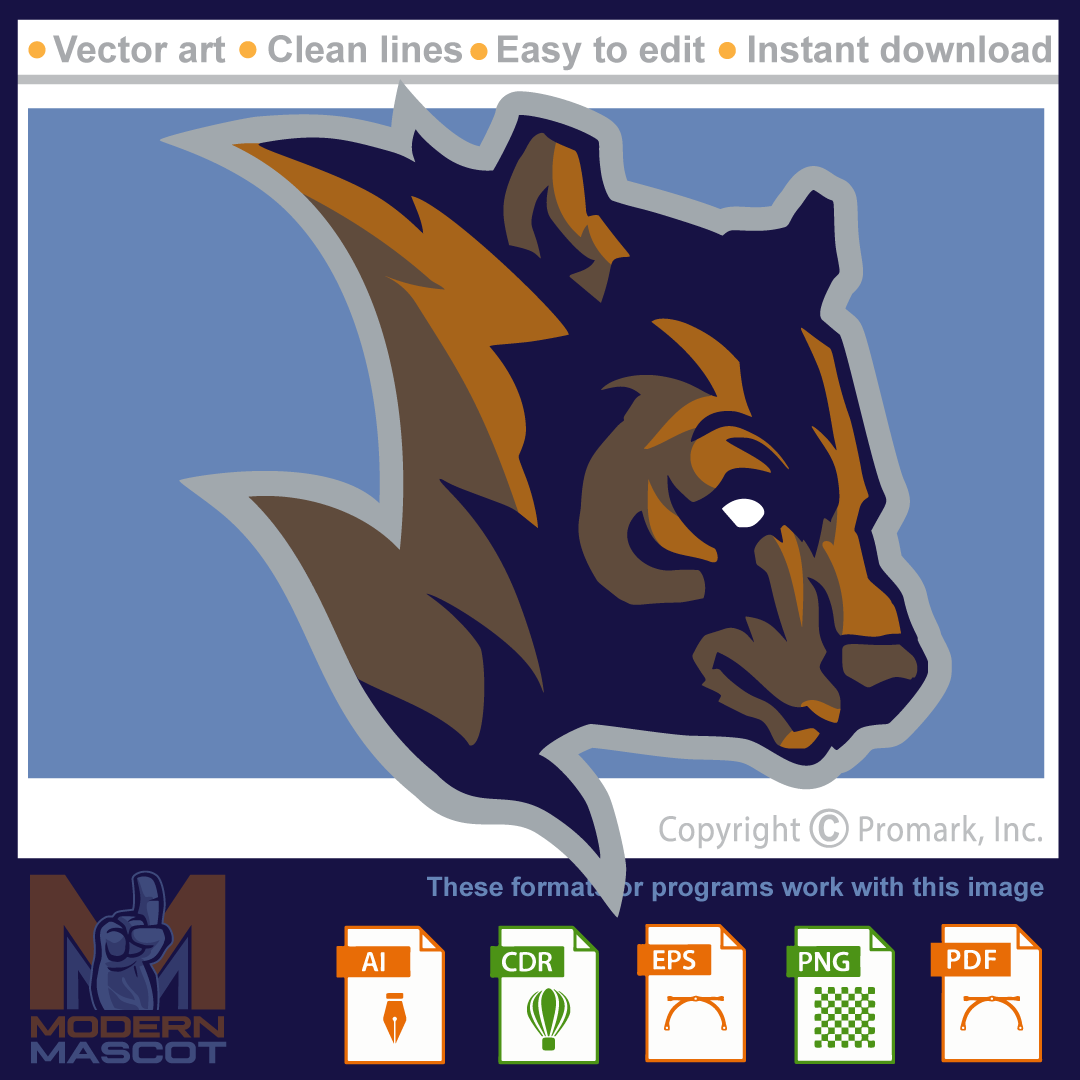 Bear head side icon- bear_22_12