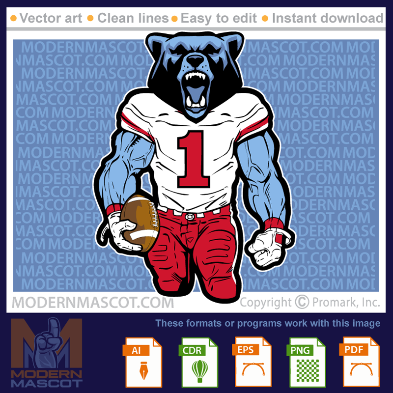 Bear Football Player - bear_23_football_21