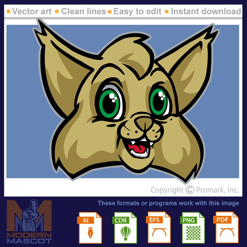 Bobcat cute head - bobcat_22_03