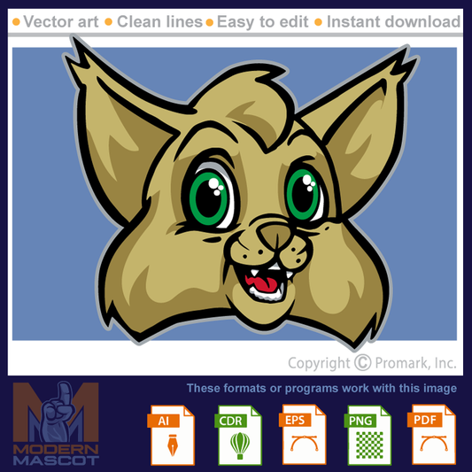 Bobcat cute head - bobcat_22_03
