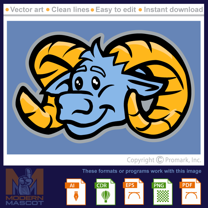 Cute Ram Head 18 - ram_22_18