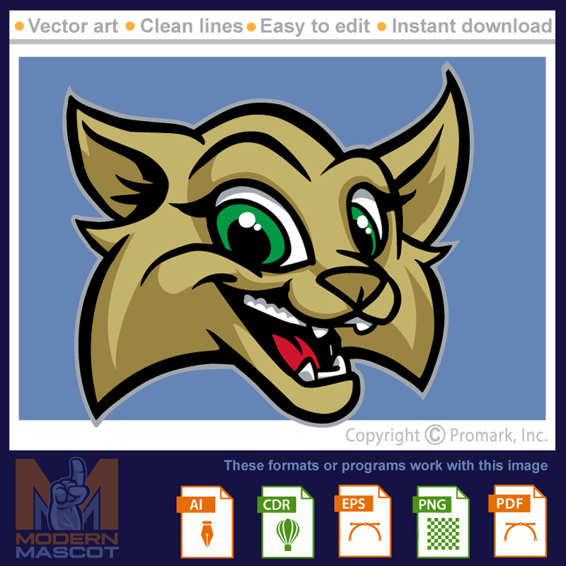 Lady Wildcat Head - wildcat_22_lady_13